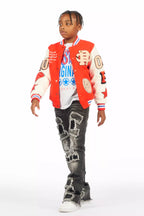 Boys Balser Orange Varsity Jacket