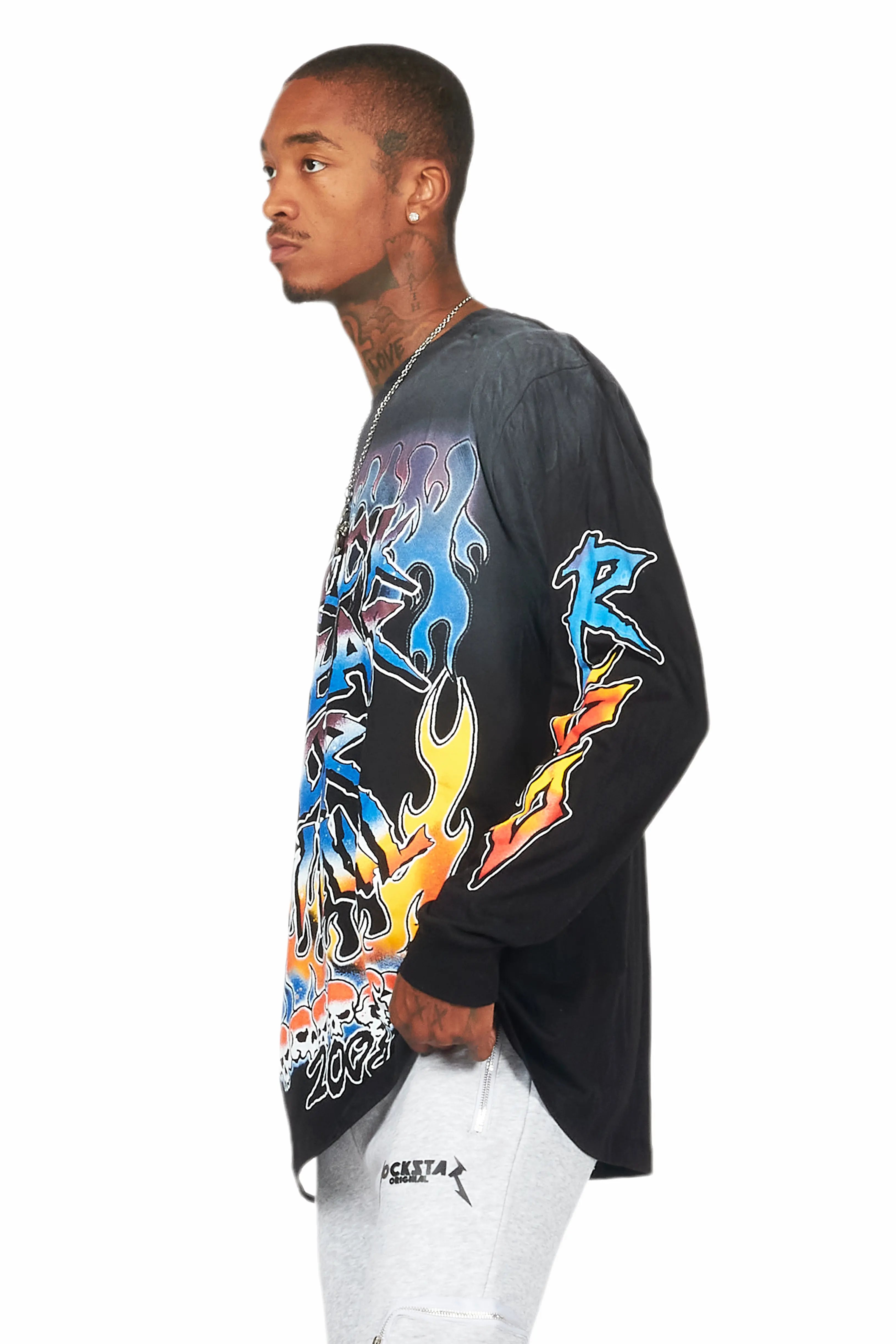 Ebbe Black Long Sleeve Graphic T-Shirt