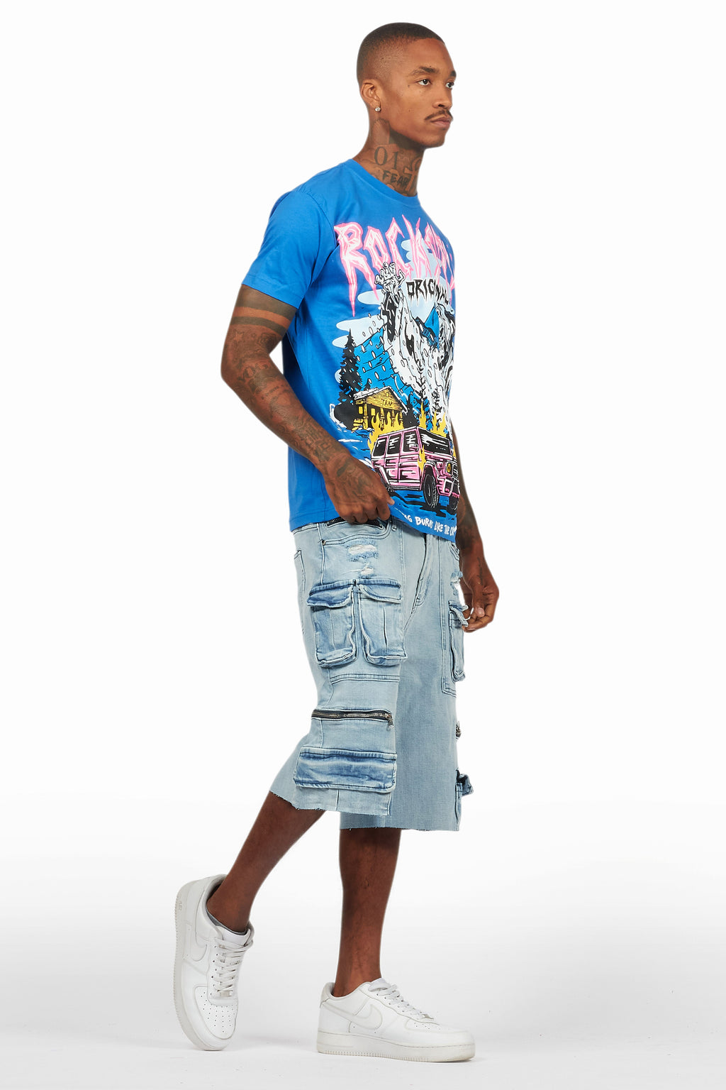 Kip Royal T-Shirt/Denim Short Set