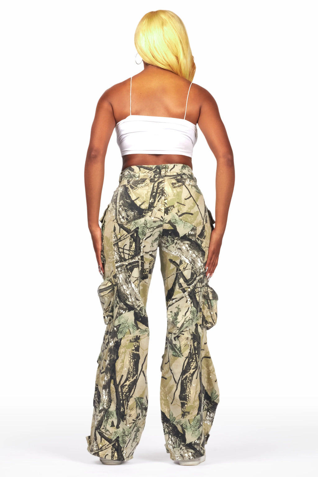Nakia Tree Camo Cargo Wide Leg Jean