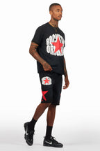 Sarge Vintage Black T-Shirt/Short Set