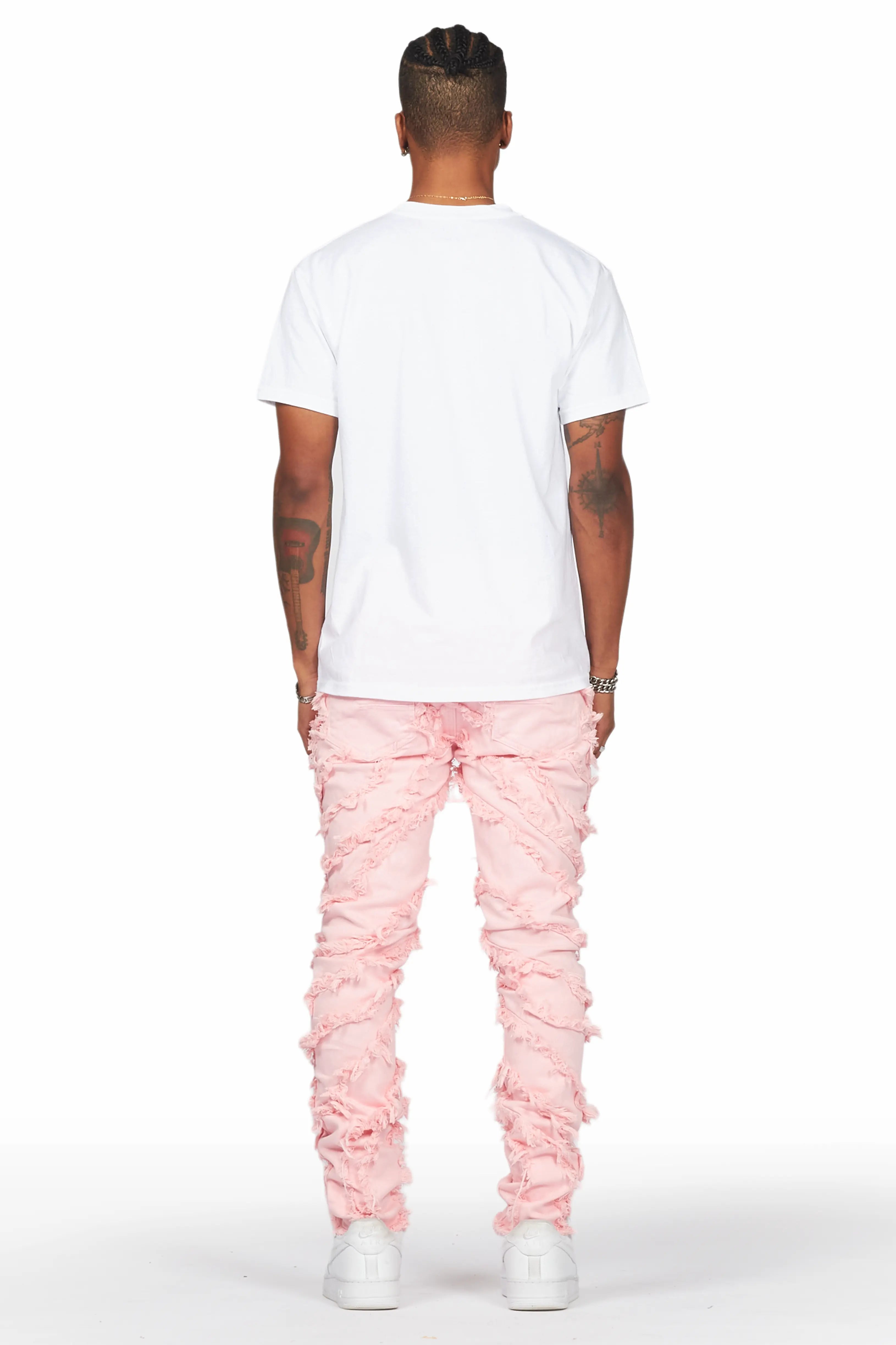 Balta Pink Diagonal Patch Skinny Fit Jean