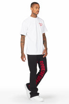 Konnor Black/Red Stacked Flare Pants