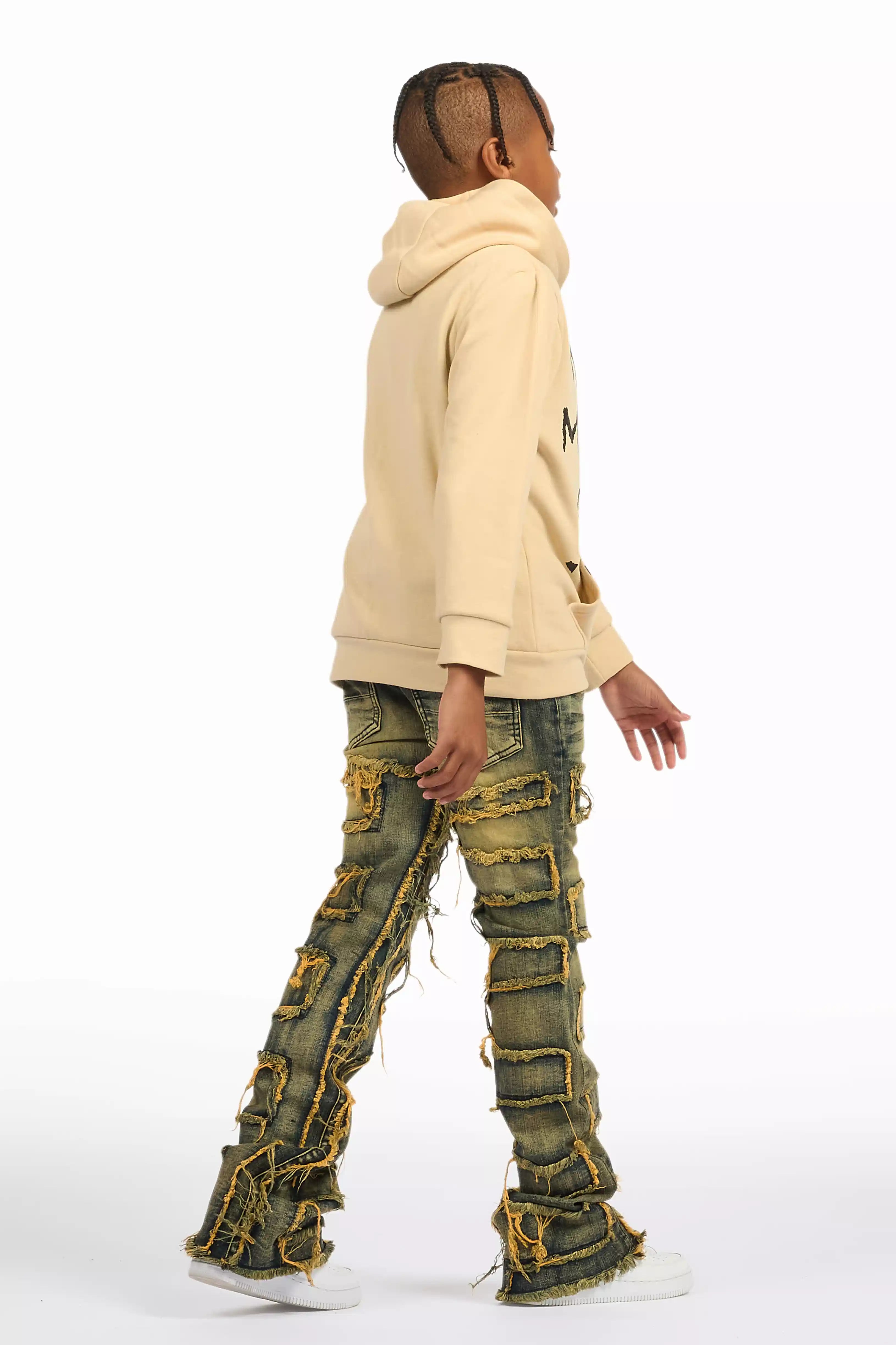 Boys Shake Tint Slim Stacked Flare Jean