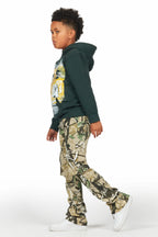 Boys Kirrem Tree Camo Stacked Flare Jean