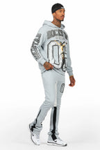 Fields Grey/White Stacked Flare Hoodie Track Set