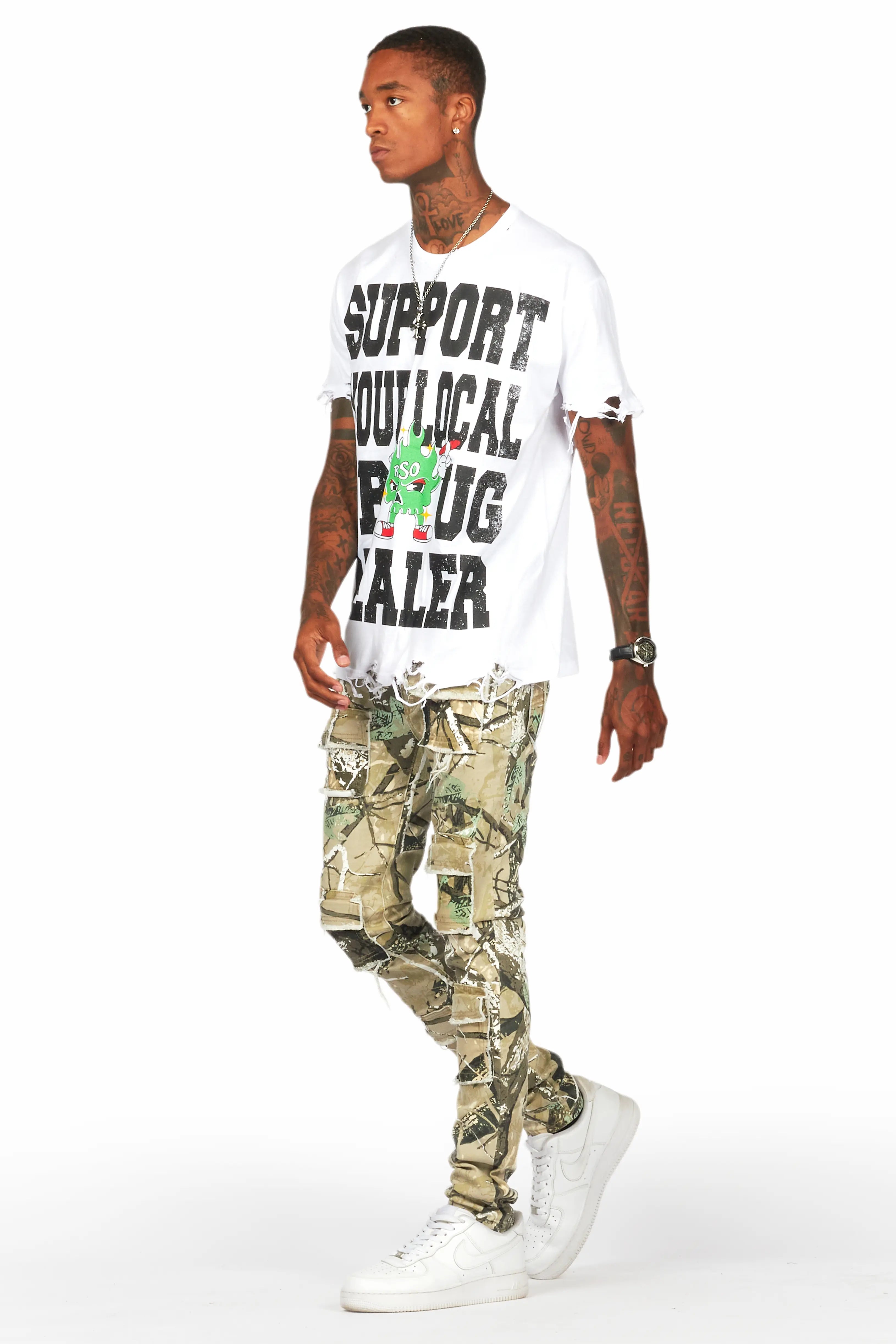 Tarl White Oversized Graphic T-Shirt