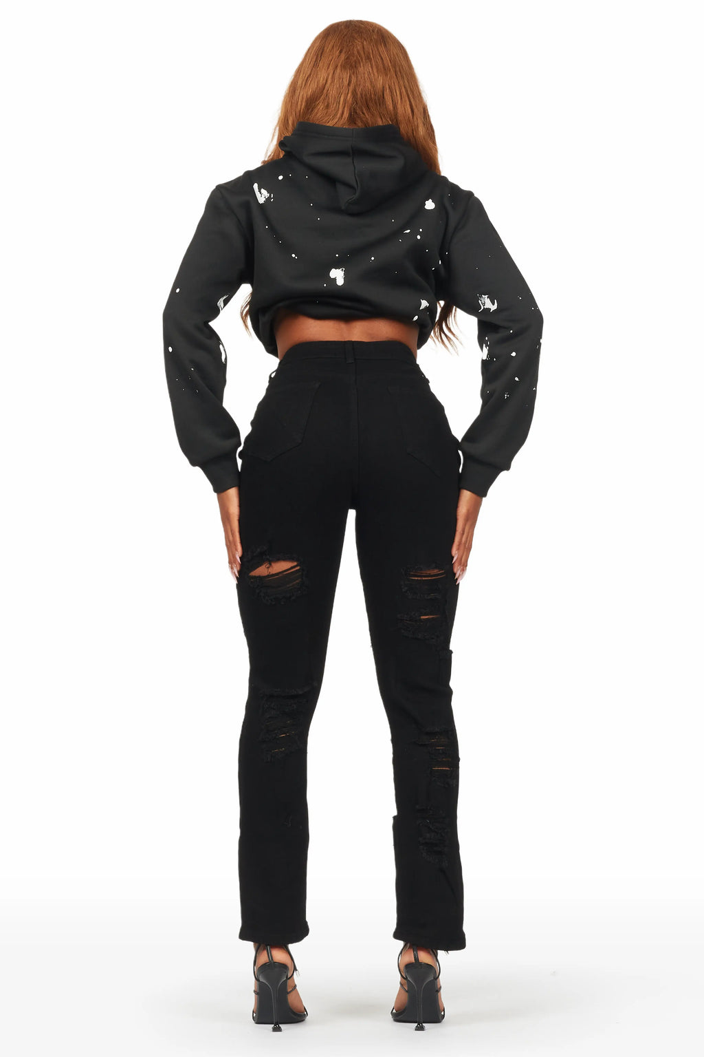 Kaydan Black Distressed Skinny Jean