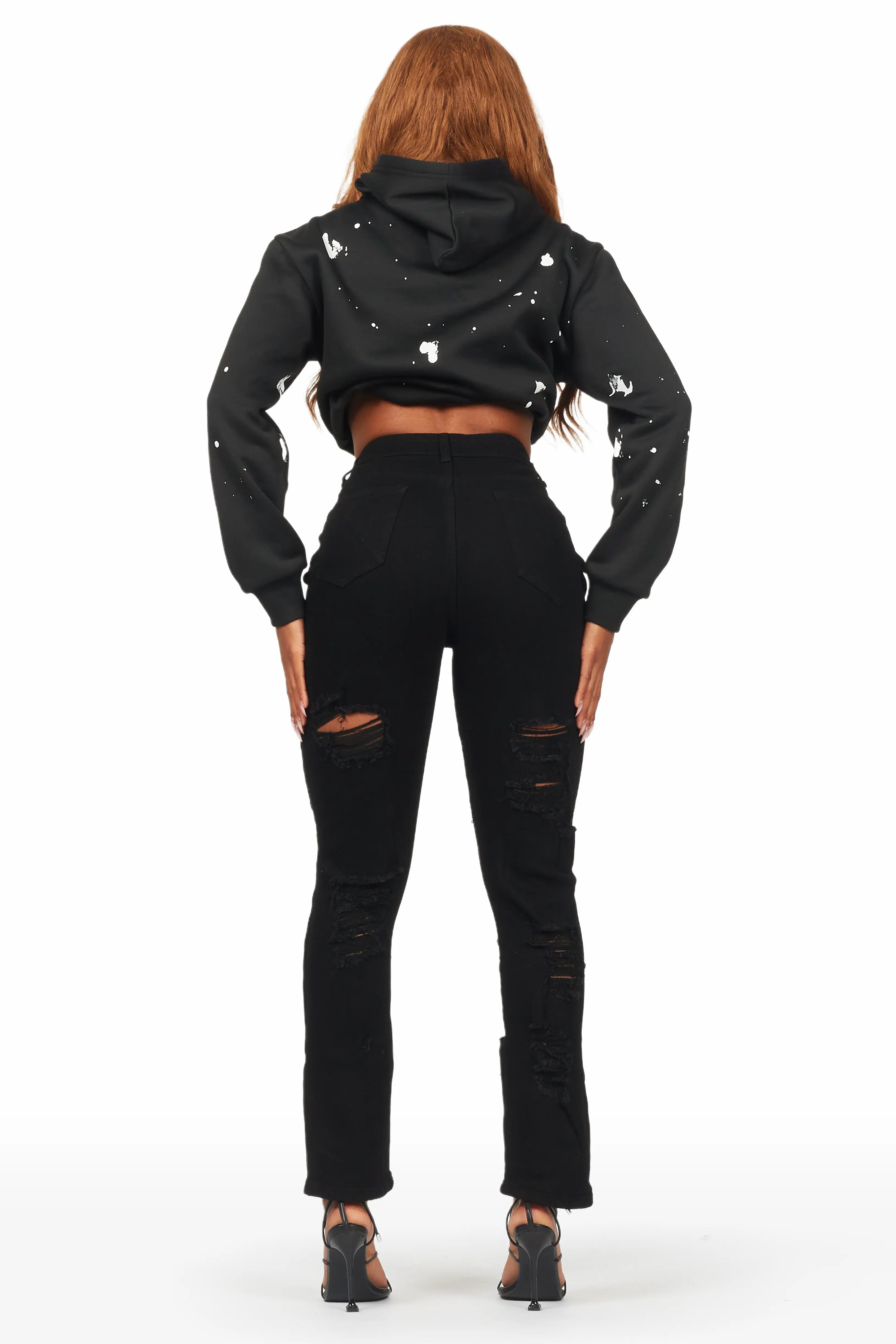 Kaydan Black Distressed Skinny Jean