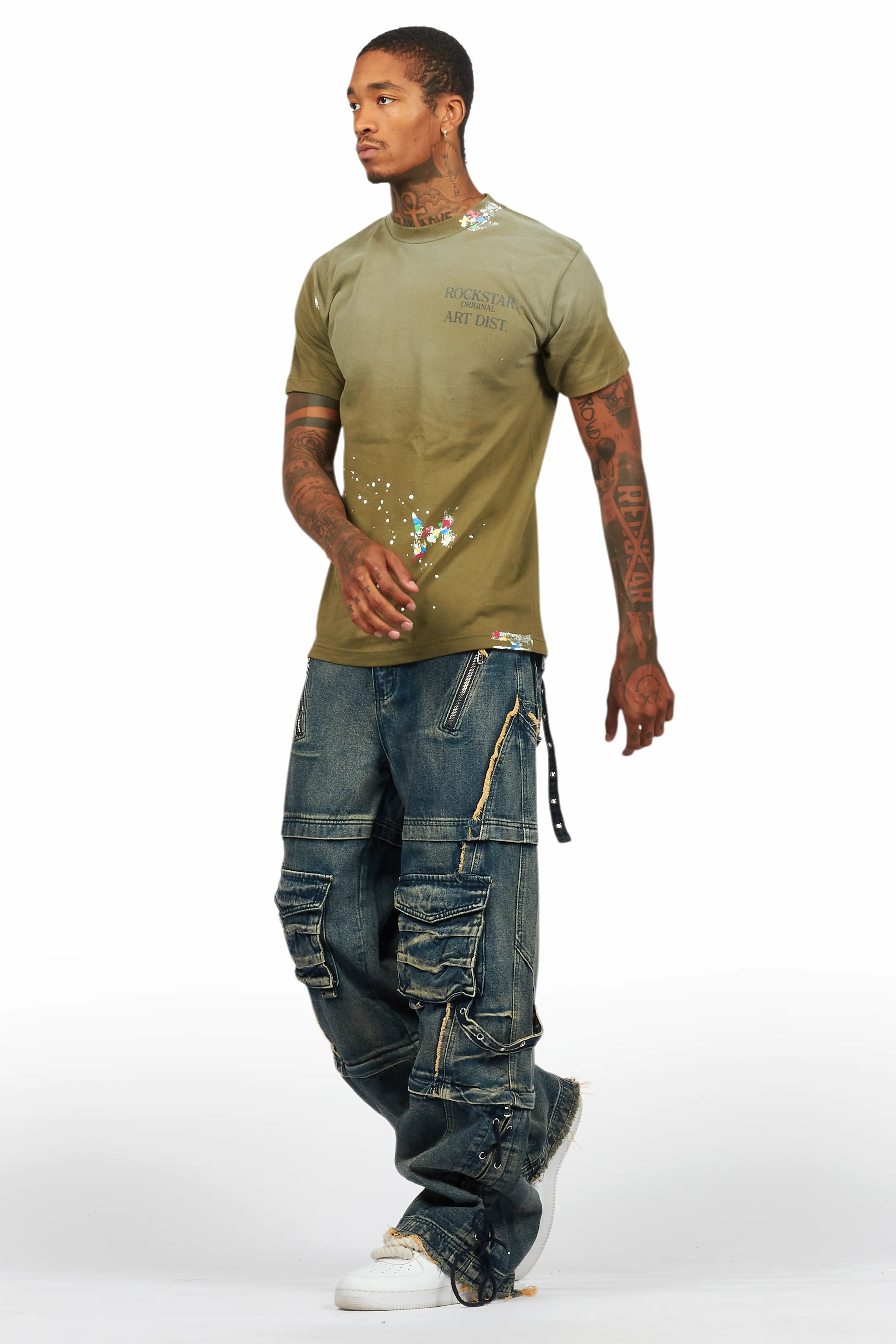 Three Maxi Blue Baggy Fit Jean