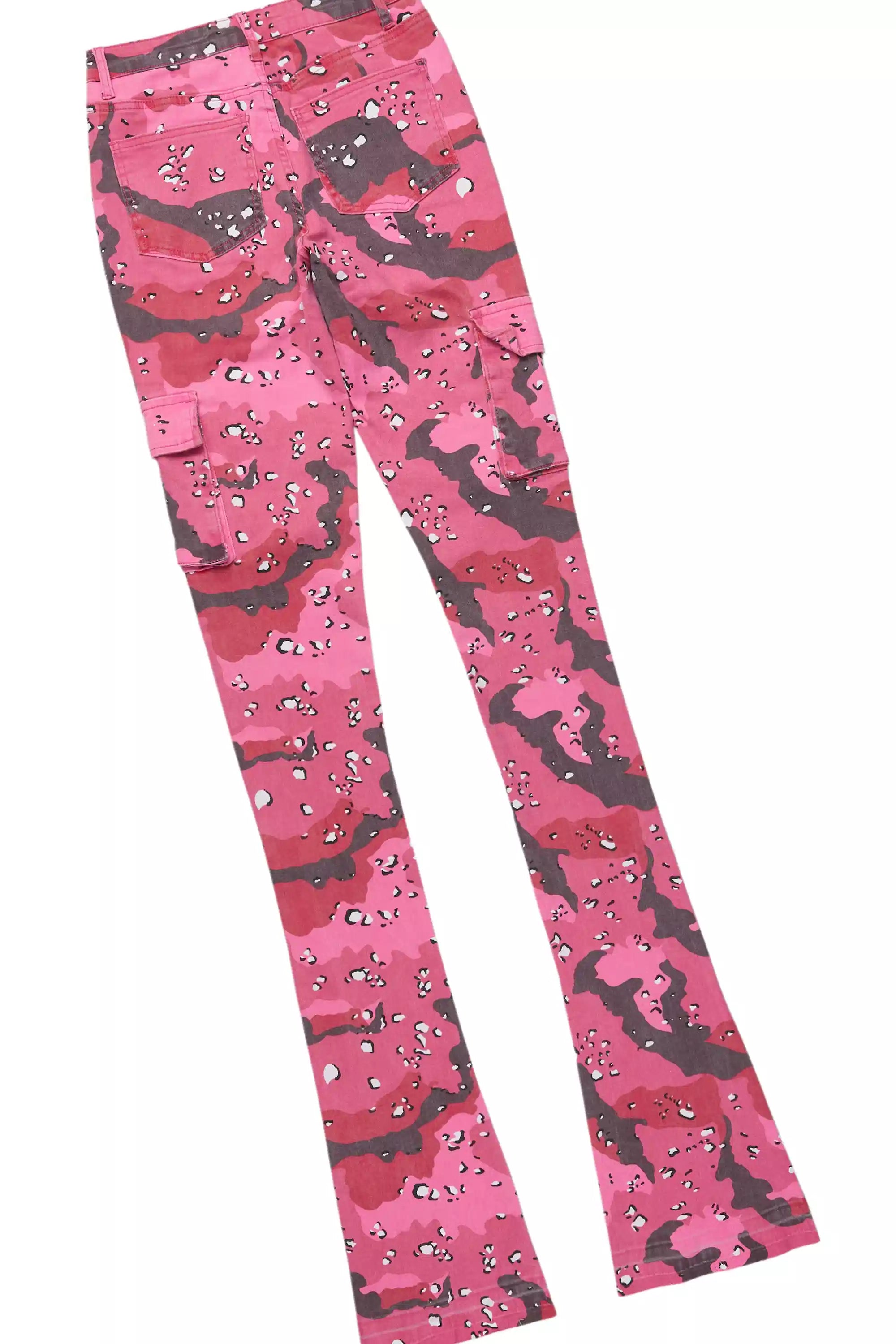 Dalasia White/Pink Tee & Noor Pink Camo Jean Set