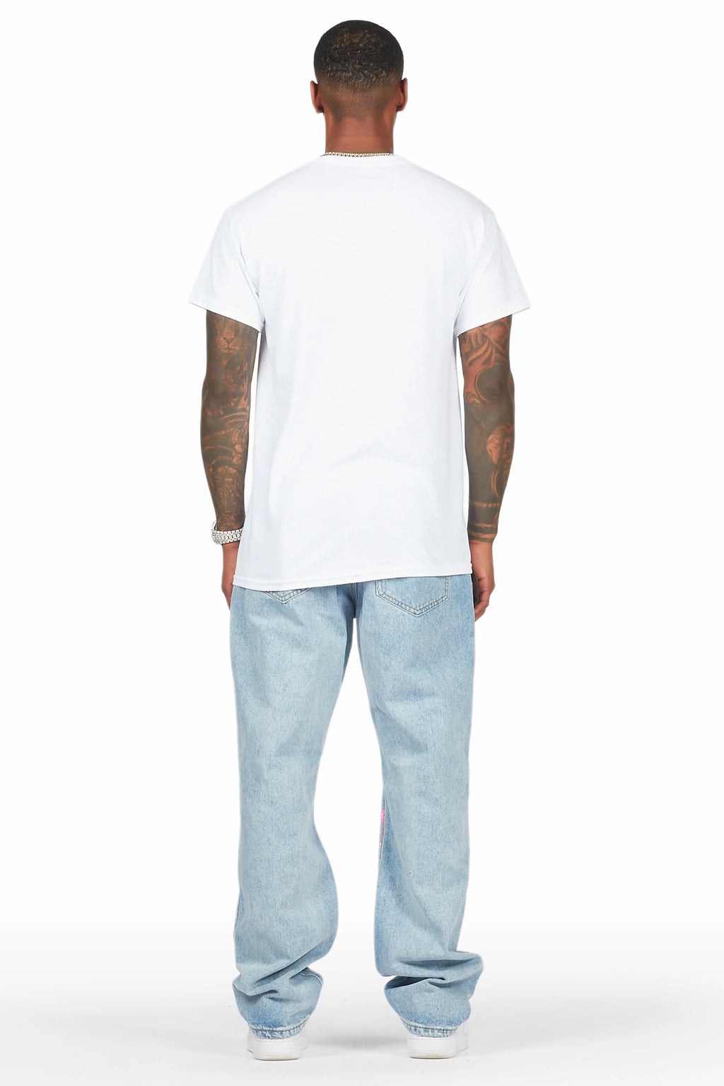 Zasha Light Blue Painter Baggy Jean