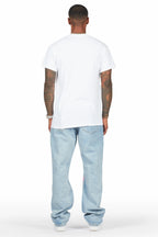Zasha Light Blue Painter Baggy Jean