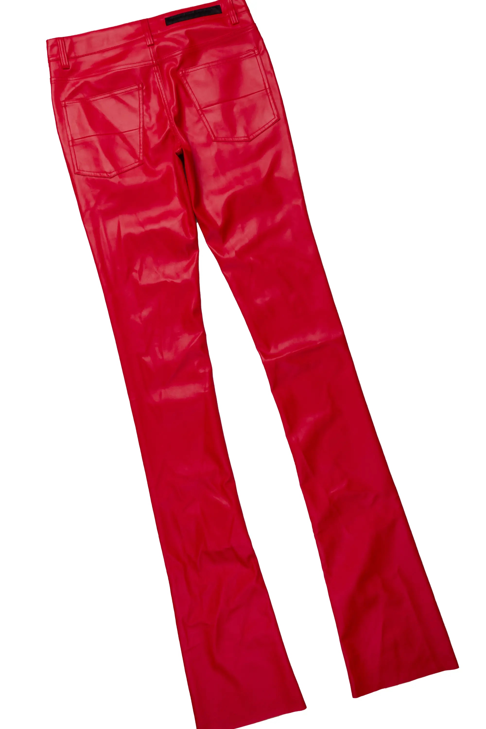 Wizzurd Black T-Shirt & Ricky Red PU Super Stacked Jean Bundle