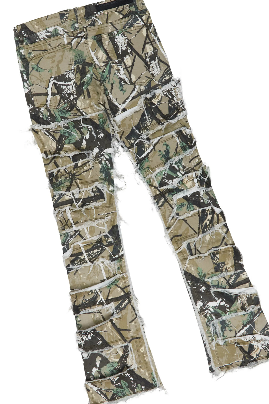 Dayte Nite White T-Shirt & Shake Tree Camo Stacked Flare Jean