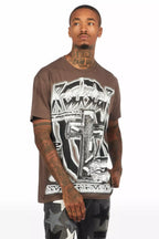 Smokeem Dark Grey/Black Oversized Graphic T-Shirt