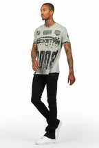 Amos Heather Grey Graphic T-Shirt