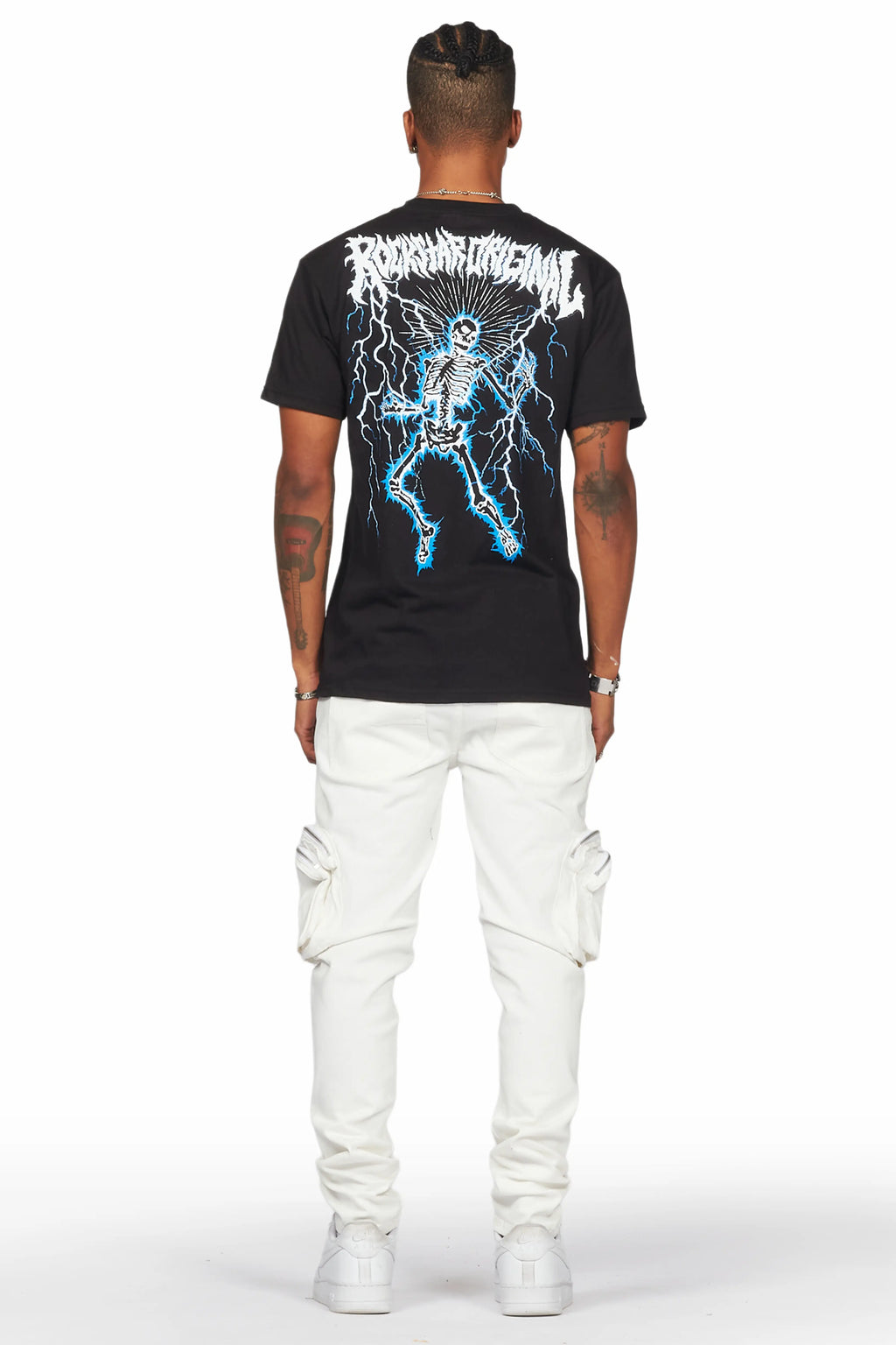 Garren Cream Skinny Fit Cargo Jean