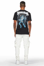 Garren Cream Skinny Fit Cargo Jean