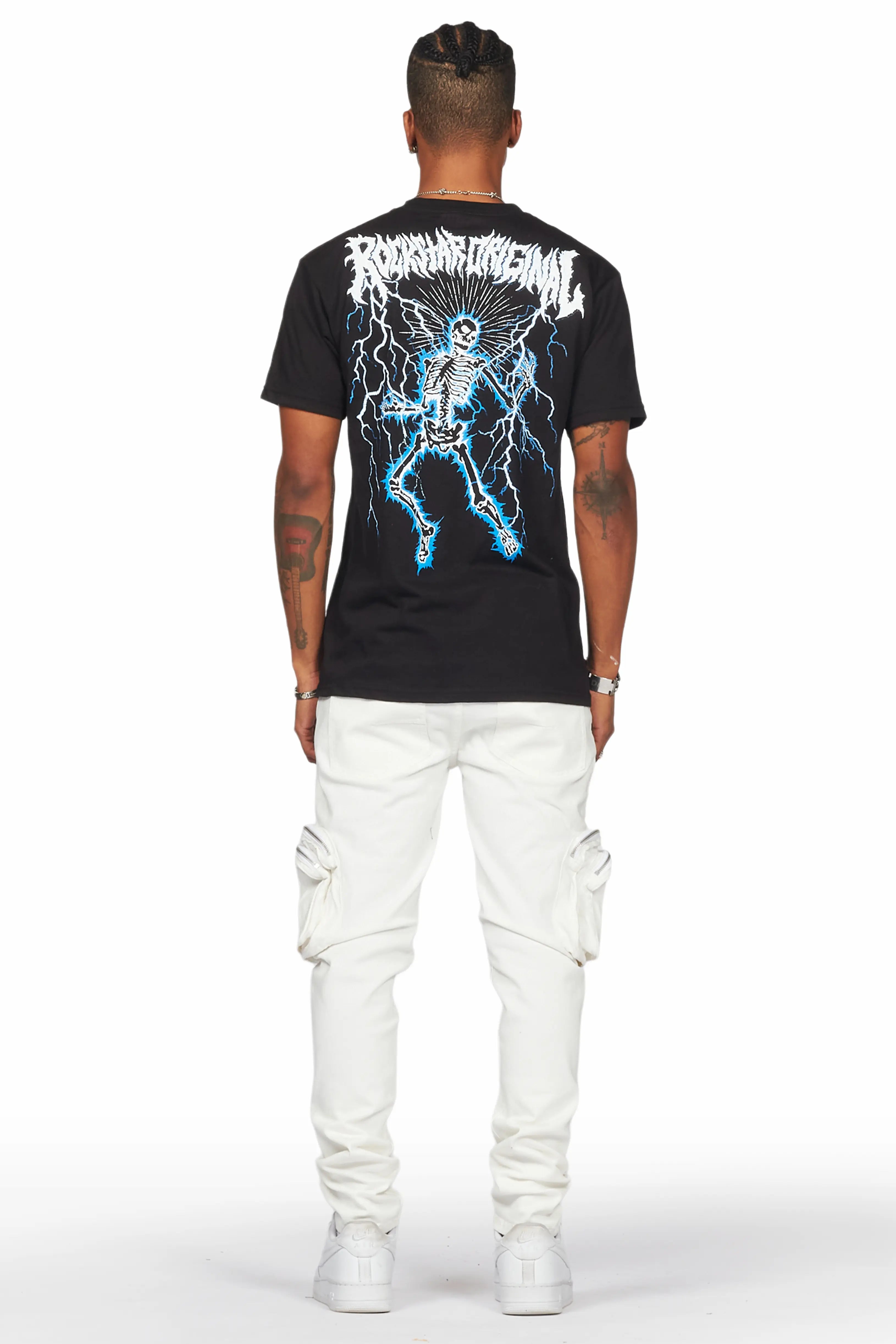 Garren Cream Skinny Fit Cargo Jean