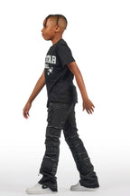 Boys Folant Black Slim Stacked Flare Jean