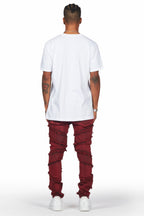 Ebrill Red Patchwork Skinny Fit Jean