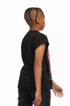 Boys Grill Black/Red Graphic Muscle T-Shirt