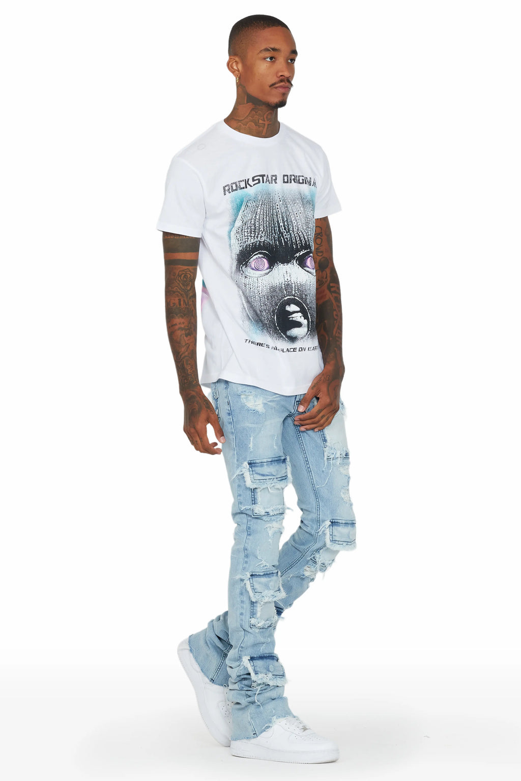 Petrus Blue Super Stacked Flare Jean