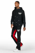 Raffer Black/Red Hoodie Baggy Fit Pant Track Set