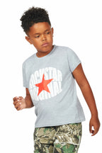Boys Ezra Grey/Red Graphic T-Shirt