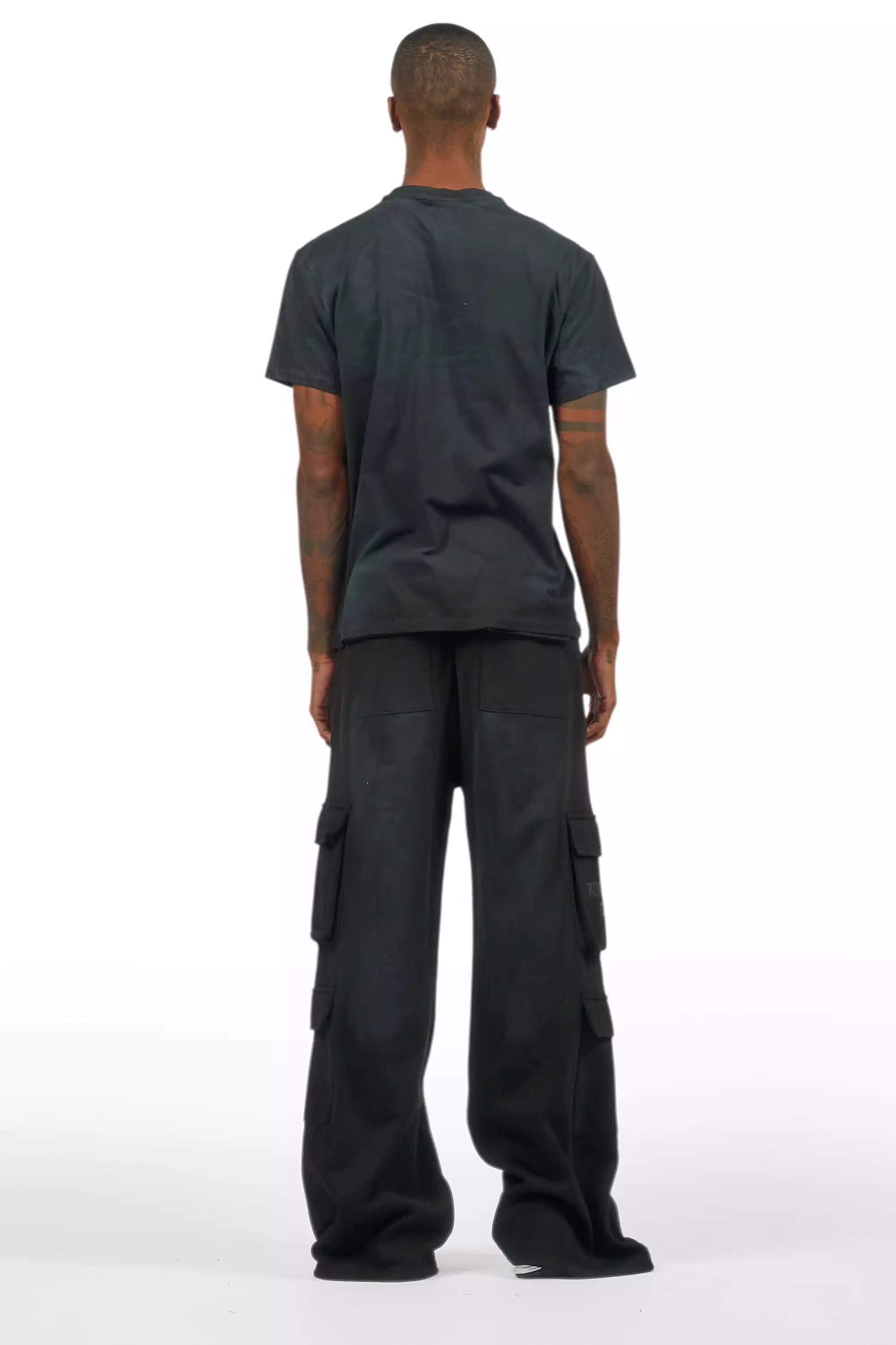 Abilio Black T-Shirt/Baggy Stacked Track Set