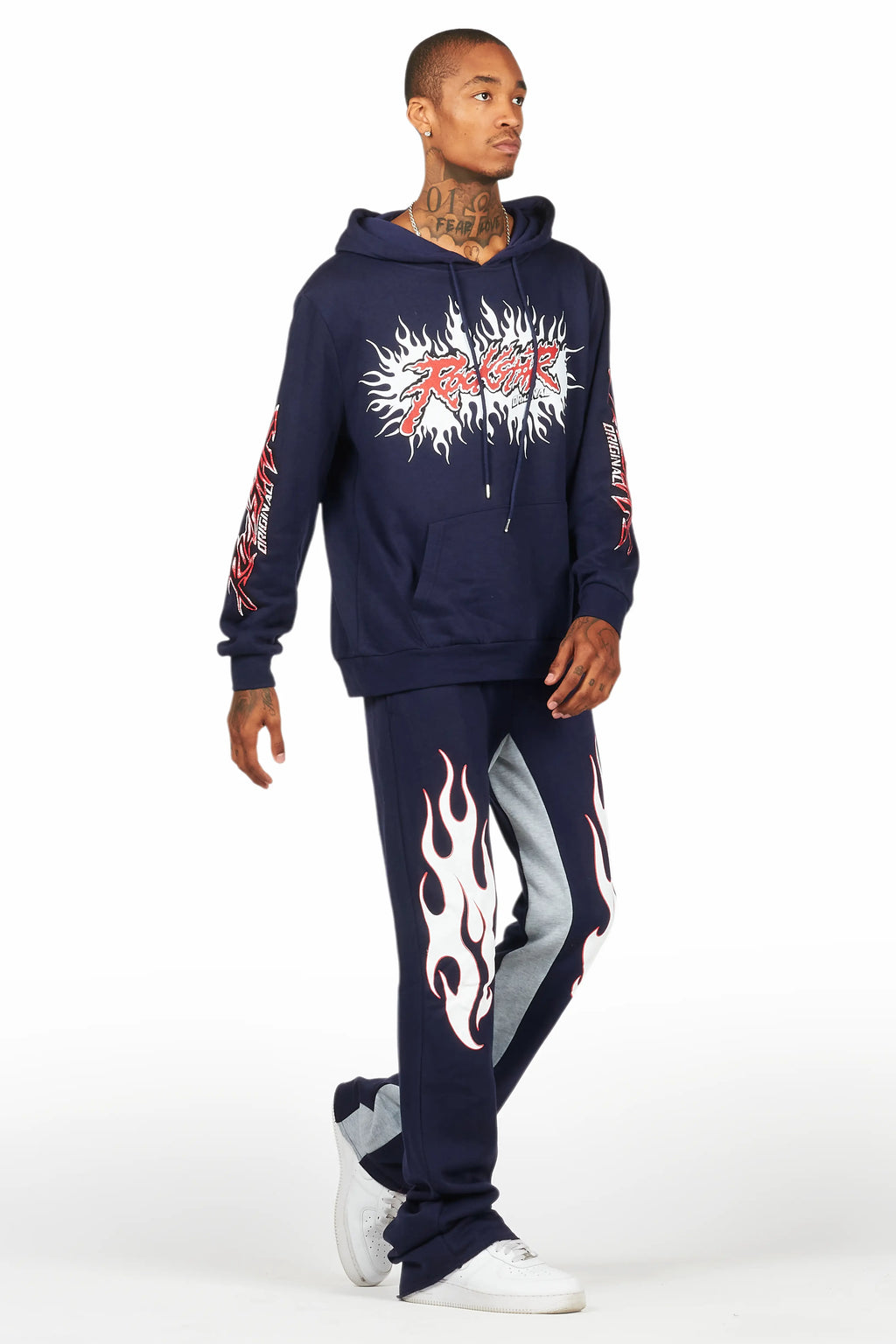 Tidus Navy Hoodie Baggy Fit Pant Track Set