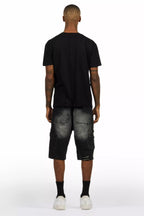 Balius Black T-Shirt/Denim Short Set