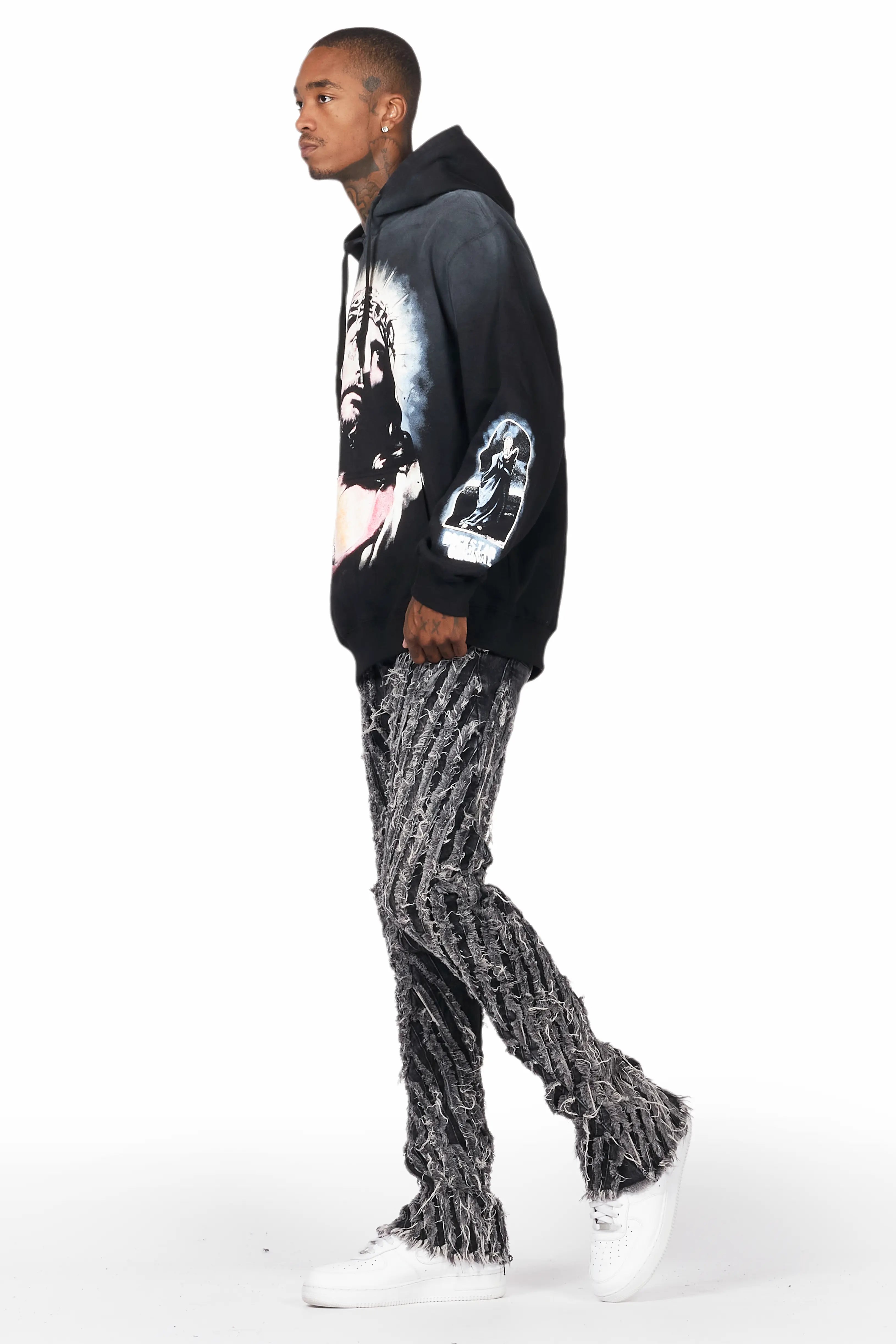 Dacre Black Graphic Hoodie