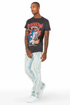 Tristan Blue Stacked Flare Jean