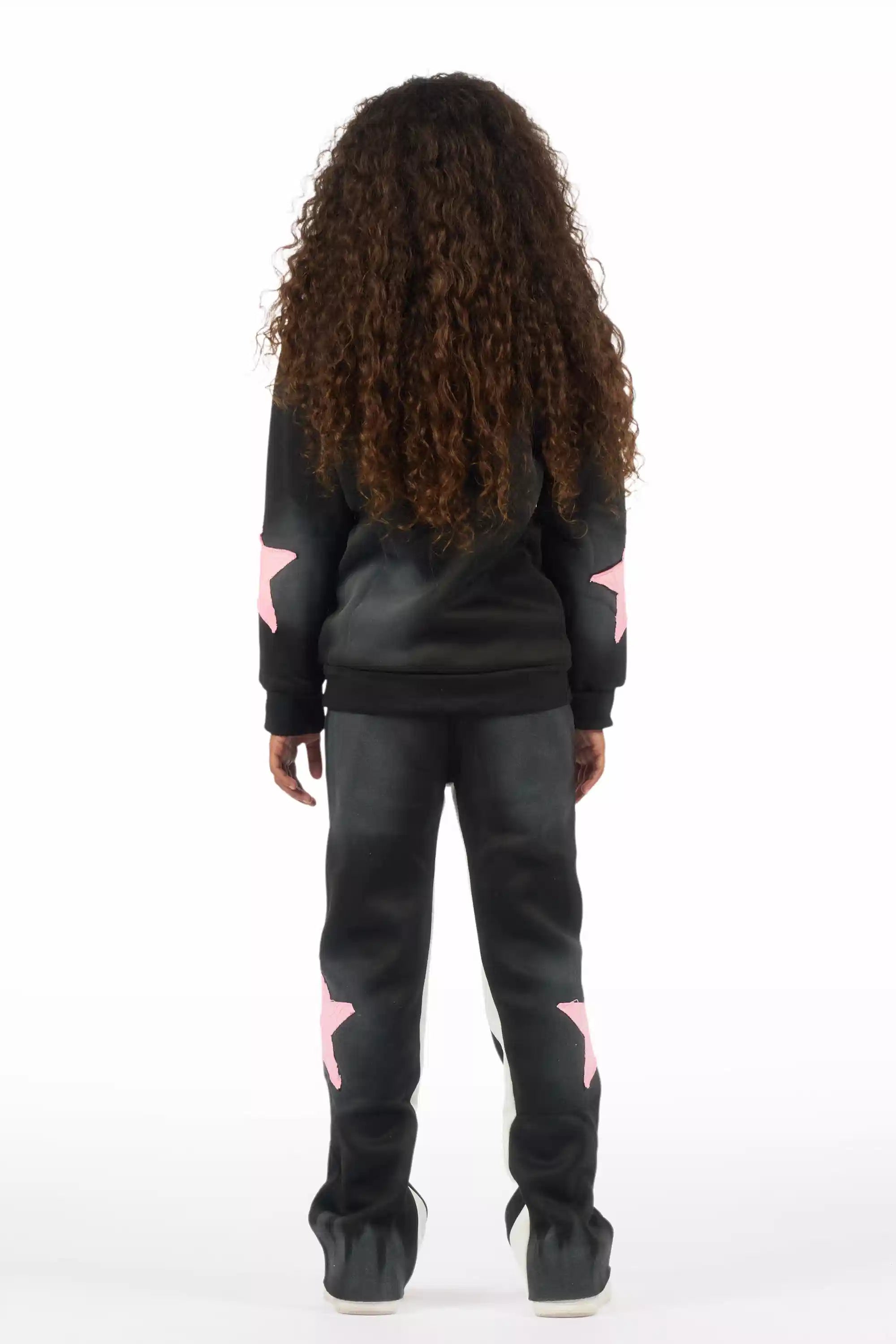 Girls Khaly Black/Pink Track Set