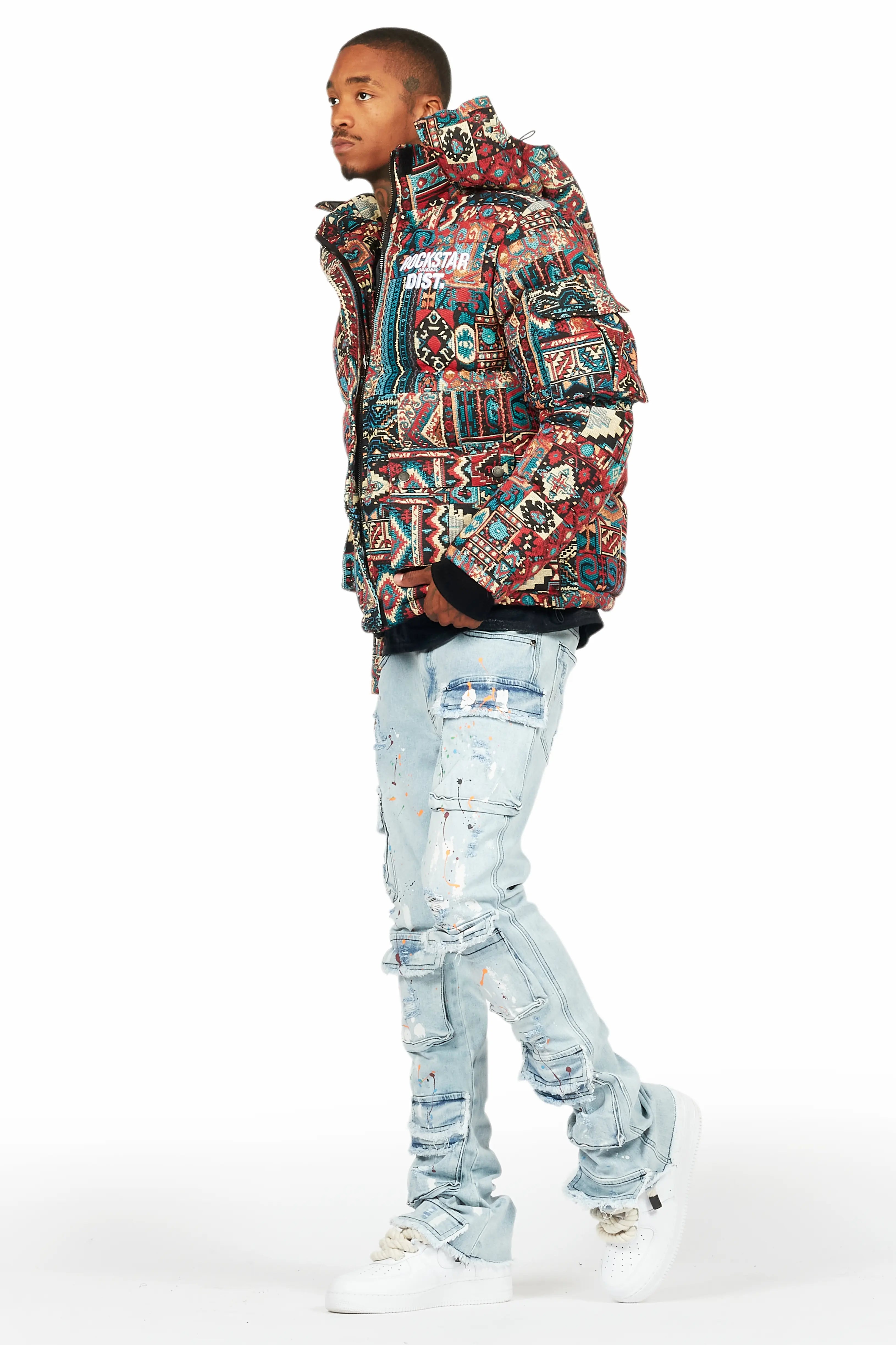 Orien Blue Painter Stacked Flare Jean