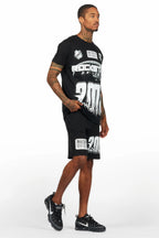 Amos Black Graphic T-Shirt Short Set