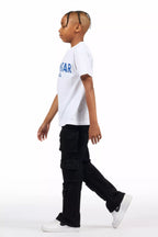 Boys Mahesh Black Baggy Cargo Jean