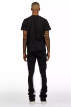 Thierry Black T-Shirt/Stacked Flare Track Set