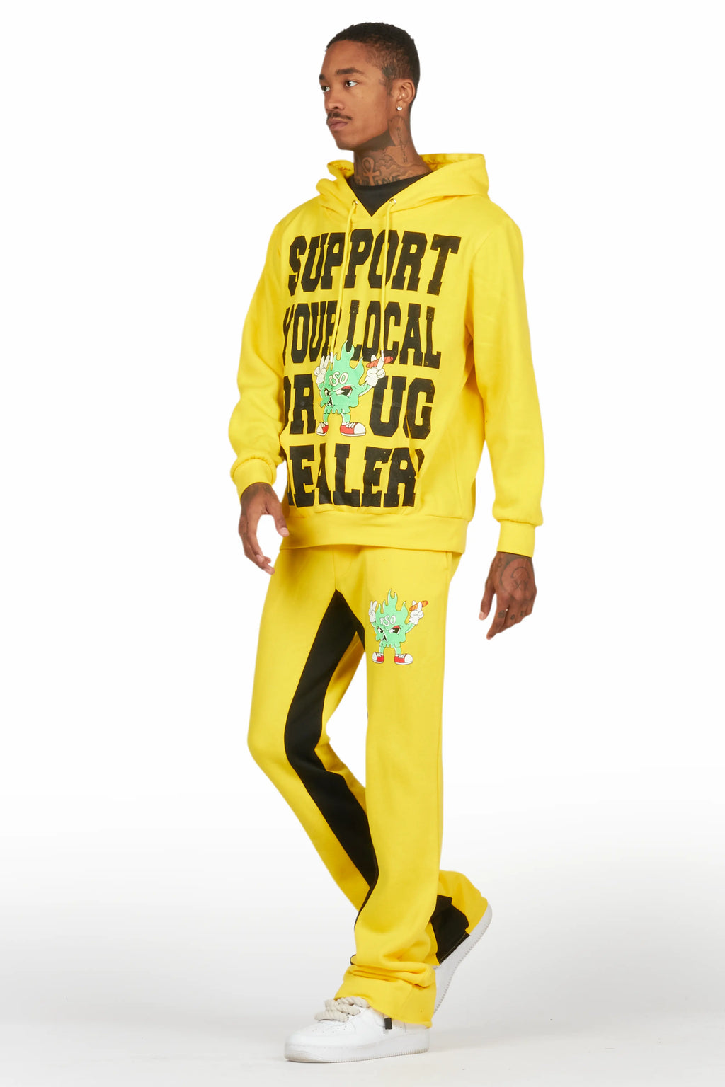 Tarl Yellow Hoodie/Baggy Track Pant Set