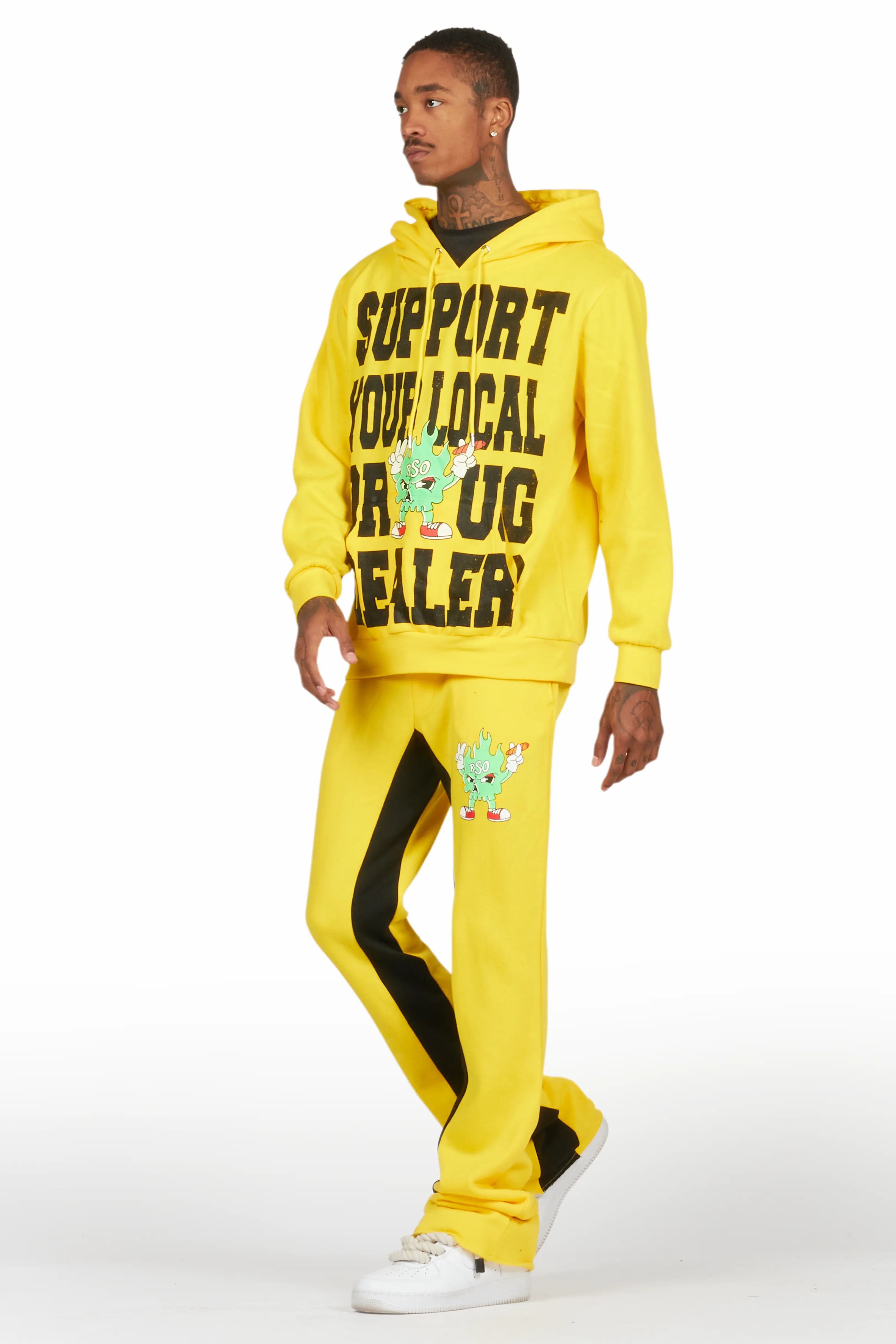 Tarl Yellow Hoodie/Baggy Track Pant Set