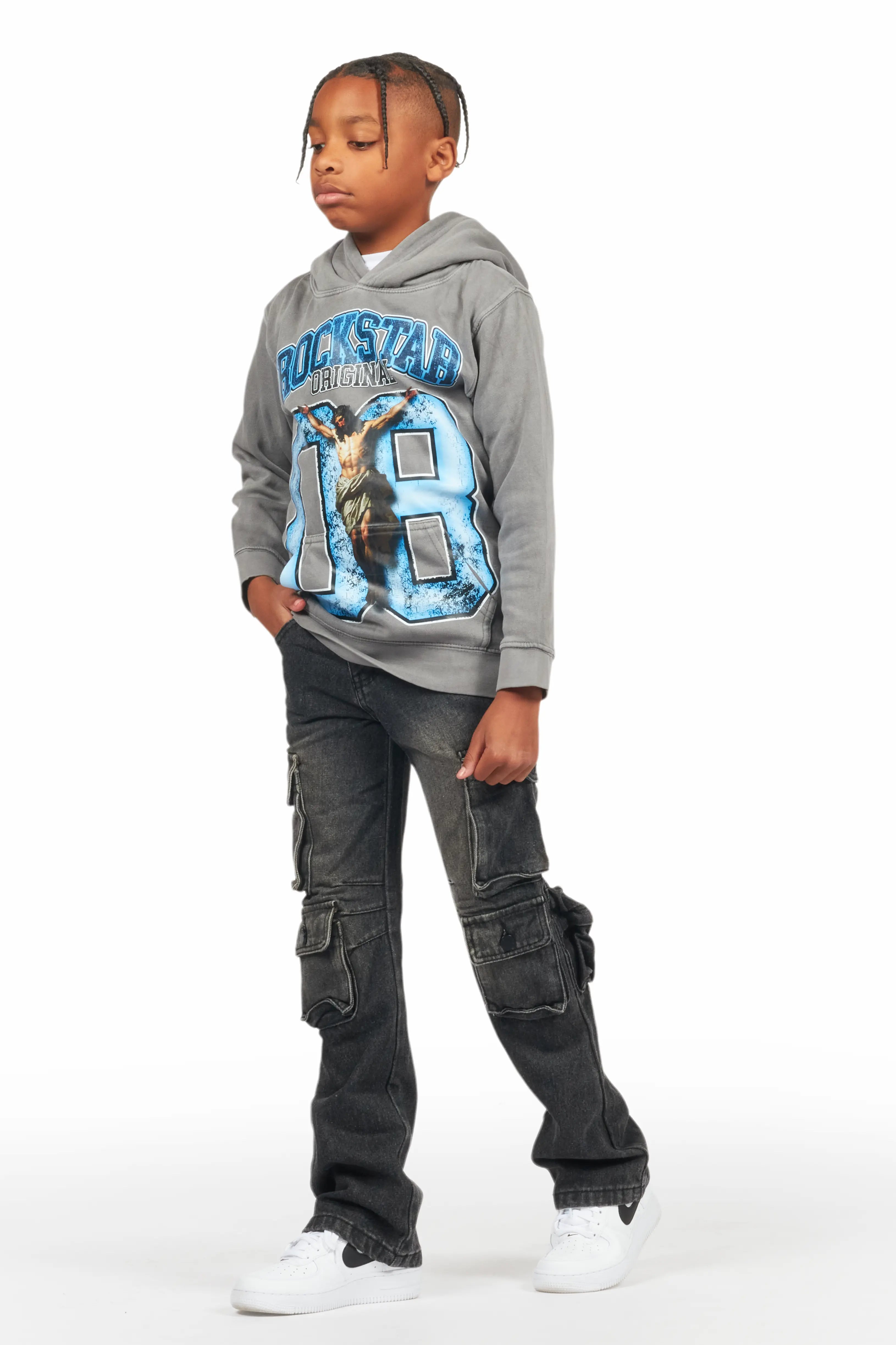Boys Cortie Black Baggy Fit Jean