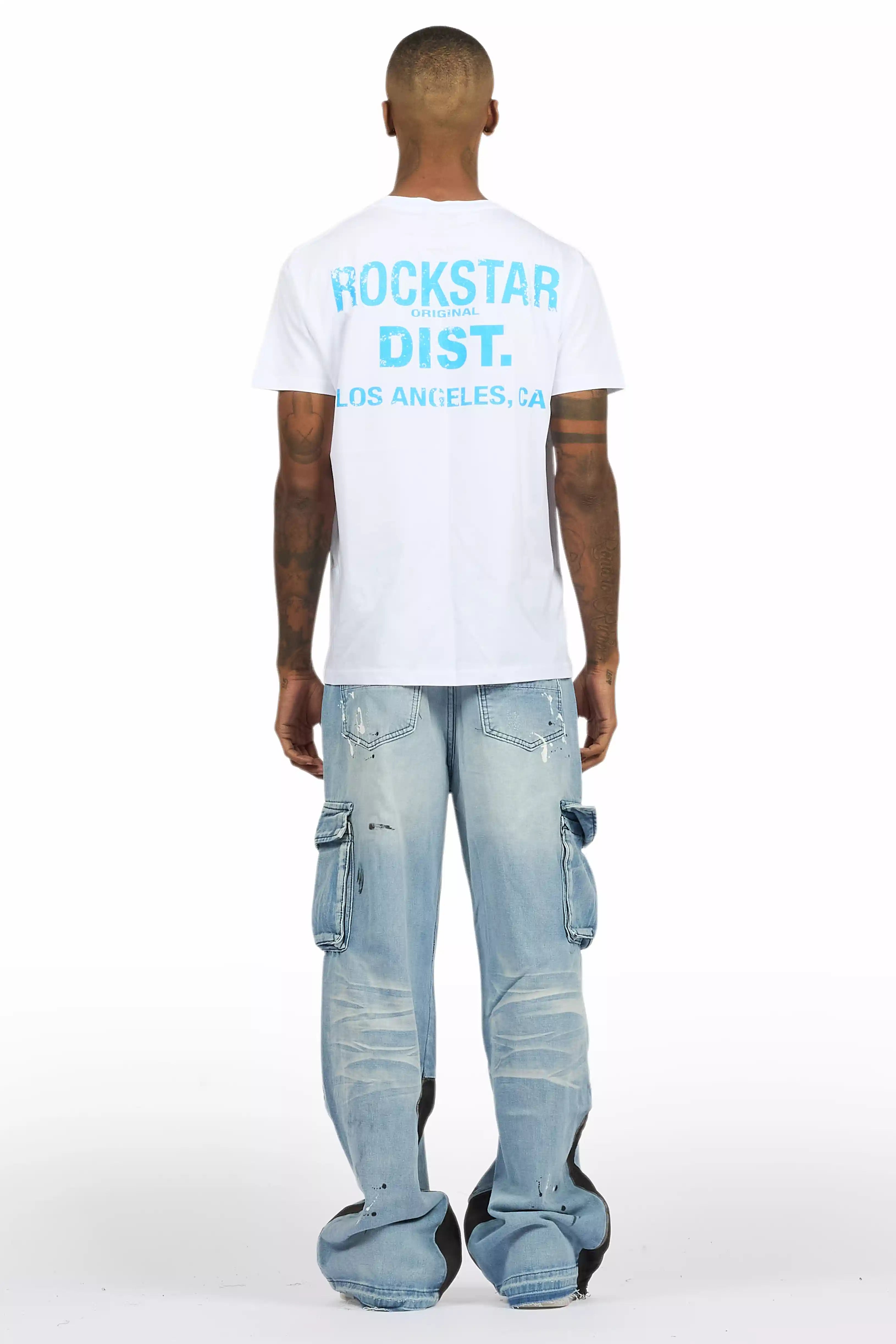Lake White/Blue T-Shirt/Baggy Fit Jean Set