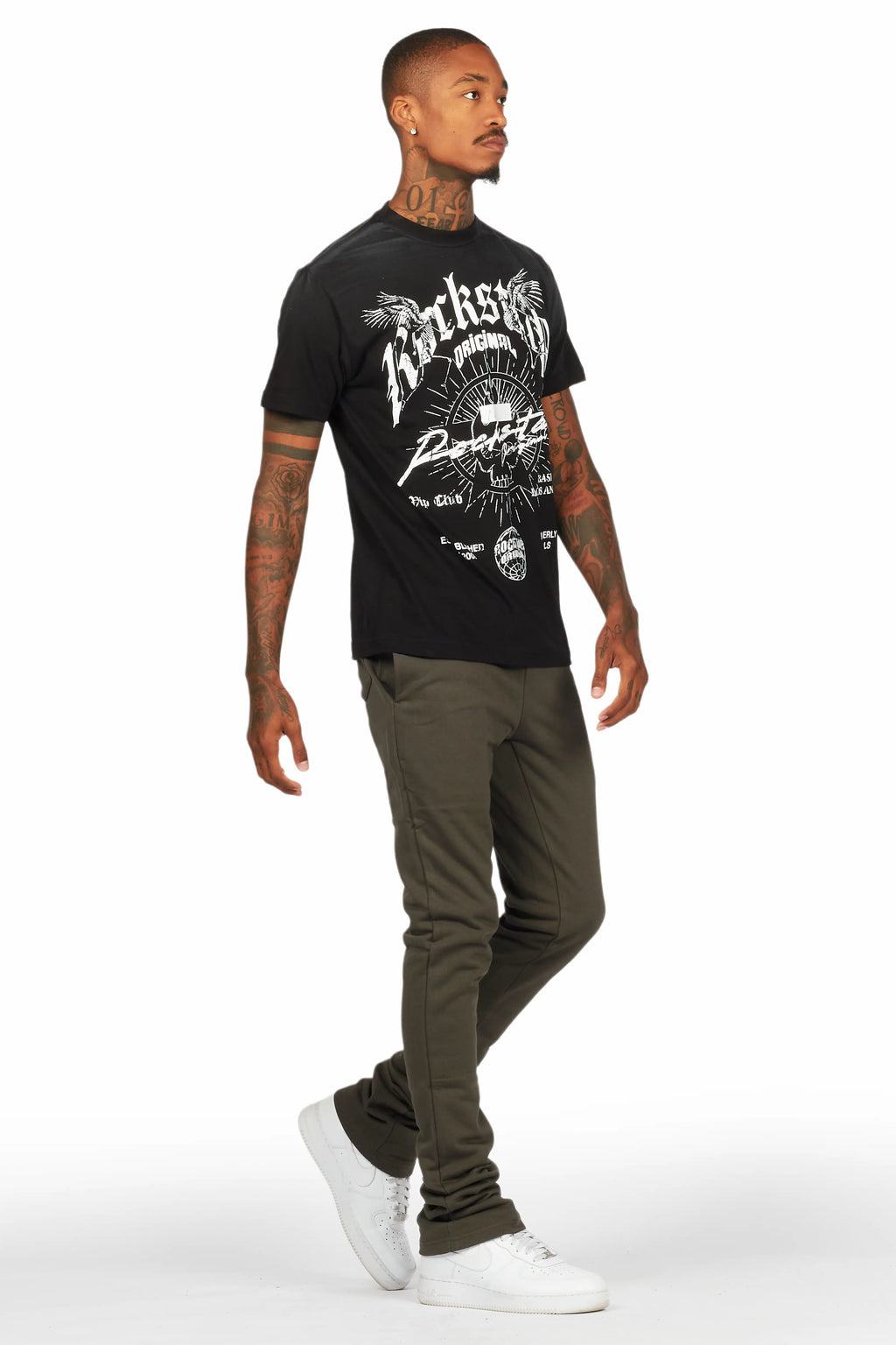 Tally Black T-Shirt/Stacked Track Set