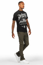 Tally Black T-Shirt/Stacked Track Set