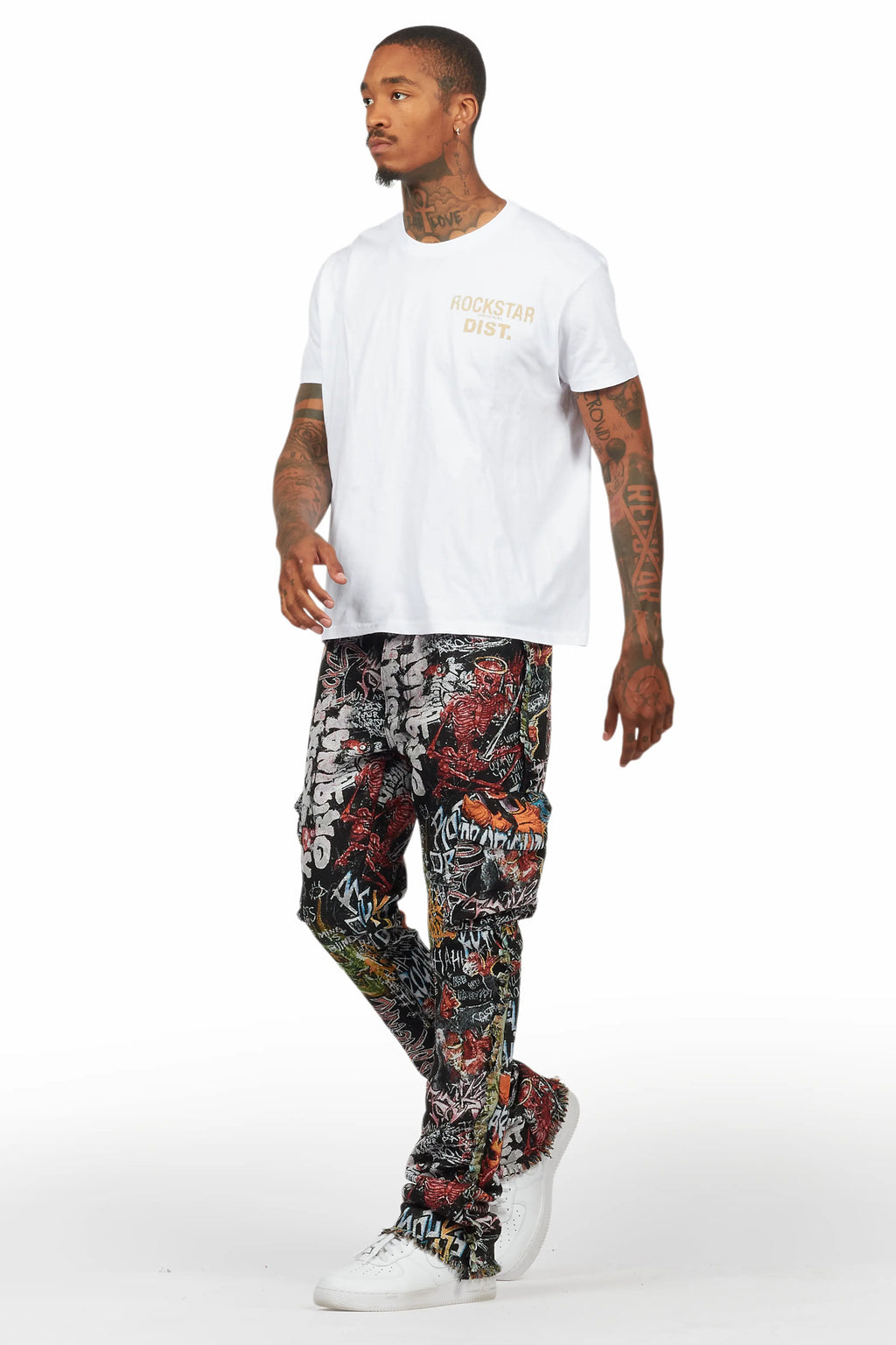 Jari Multi Stacked Tapestry Flare Jean