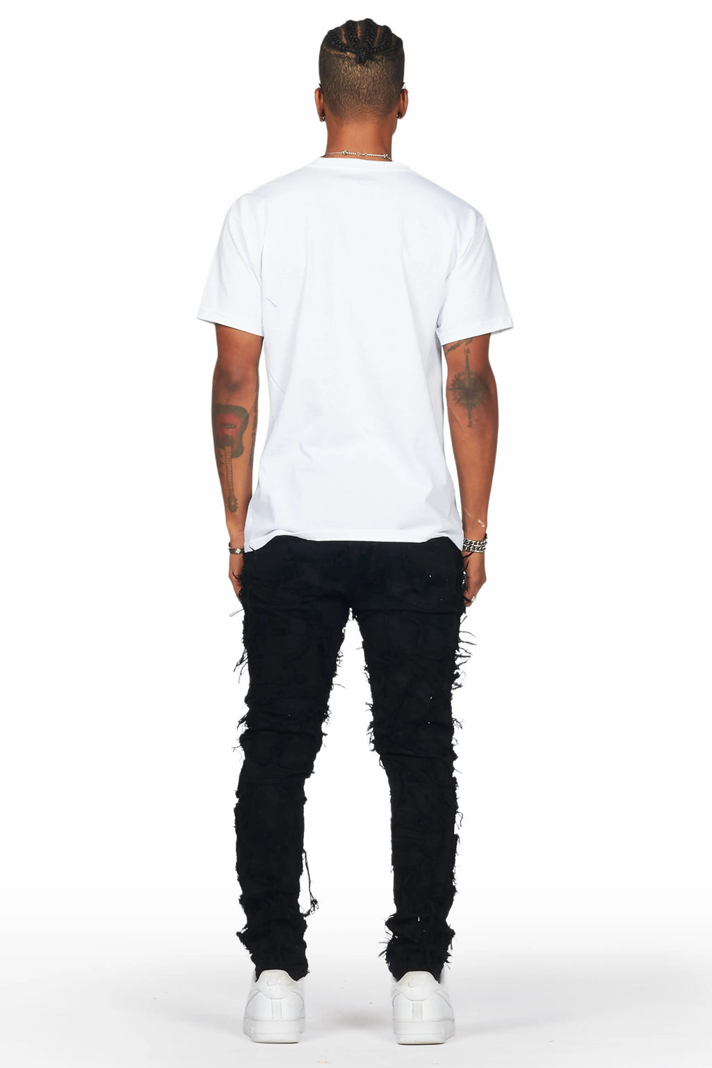 Hakim Jet Black Patchwork Skinny Fit Jean