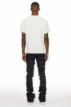 Shake Black Rhinestone Stacked Flare Jean