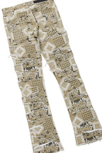 Leander White T-Shirt & Axton Beige Stacked Flare Jean Bundle